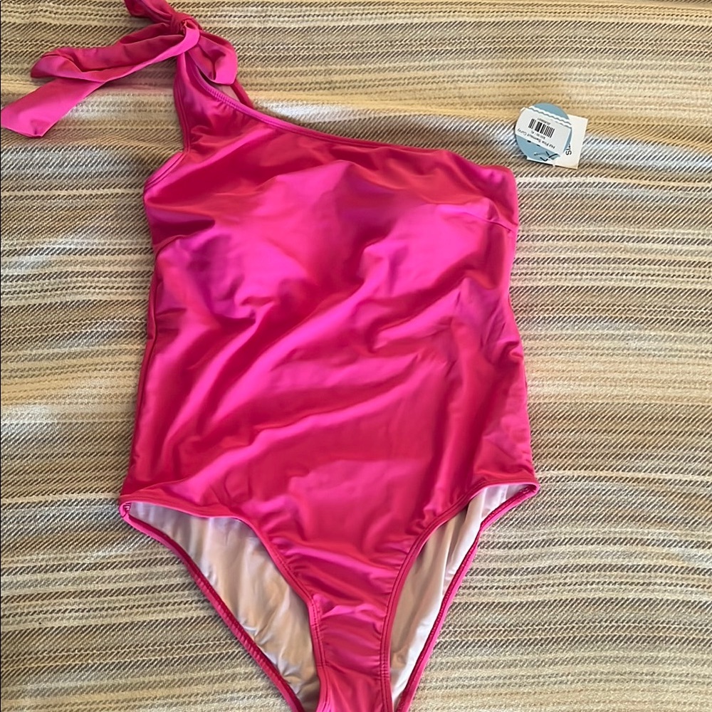 NWT Hot Pink Asymmetrical One Piece Swimsuit XL